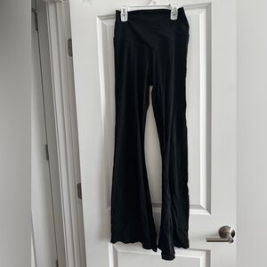 Aerie Offline High Wasted Crossover Flare Black Leggings